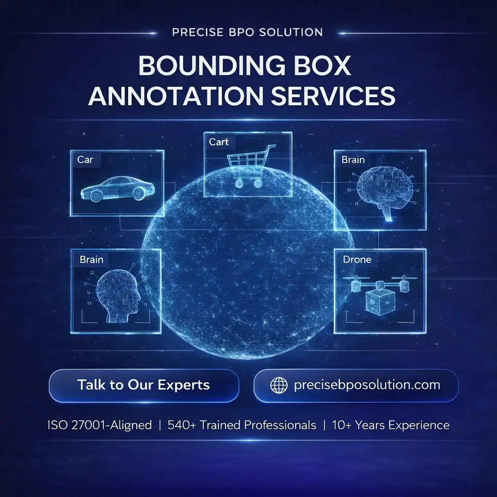 Precise bounding box annotation and object detection labeling services supporting high-accuracy AI training datasets.