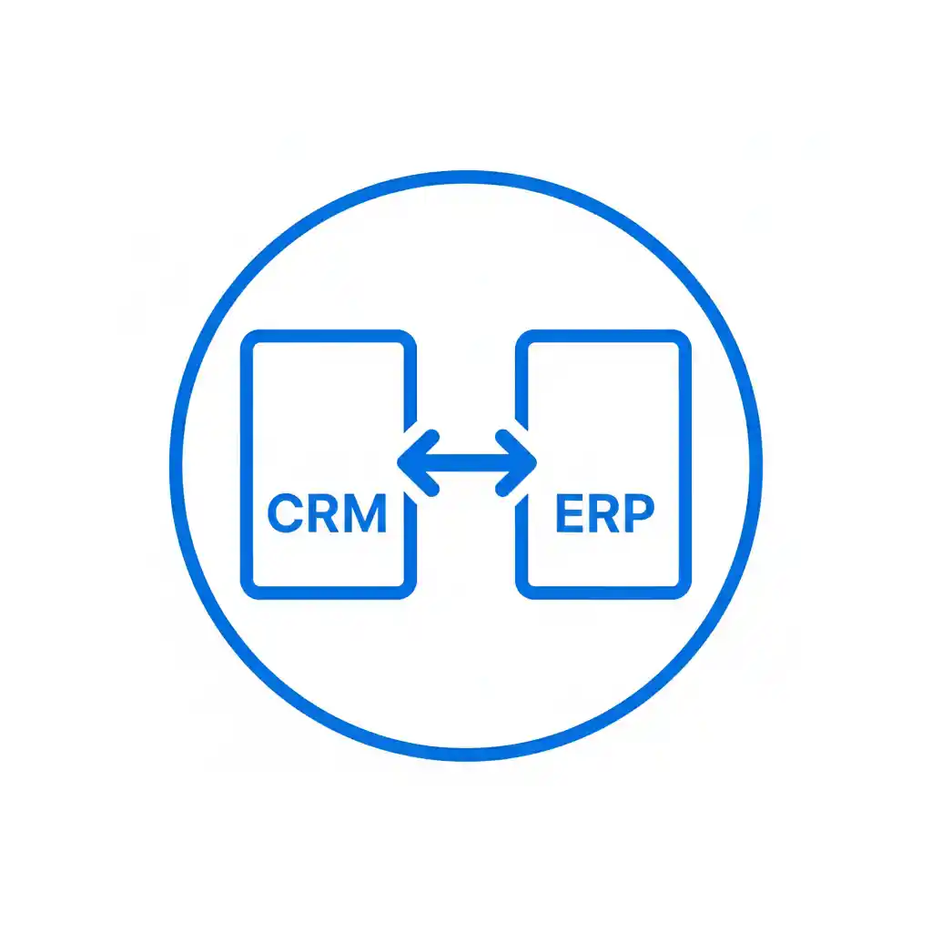 Illustration of real-time CRM/ERP integration for online data entry