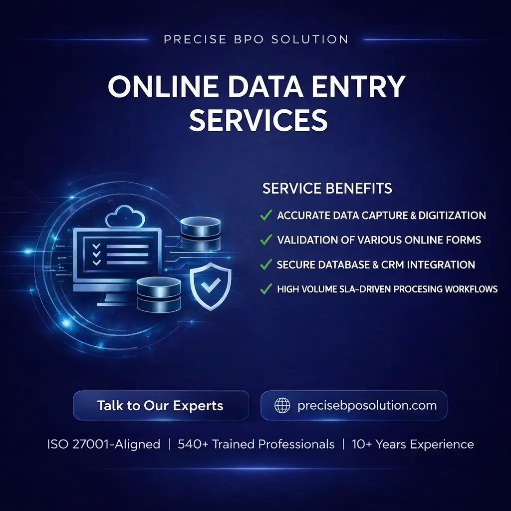 Illustration of online data entry services at Precise BPO India